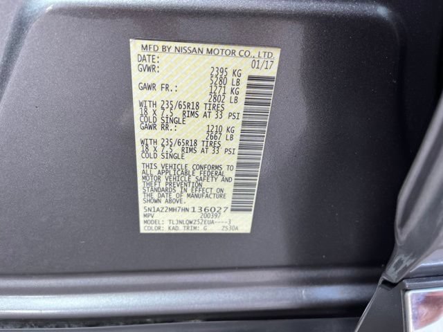 Used 2017 Nissan Murano SV w/ Cargo Package AWD/4WD image 20