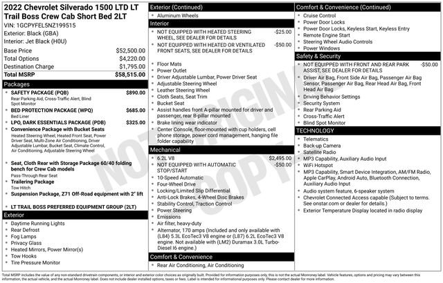 Used 2022 Chevrolet Silverado 1500 LT Trail Boss w/ Safety Package AWD/4WD image 14