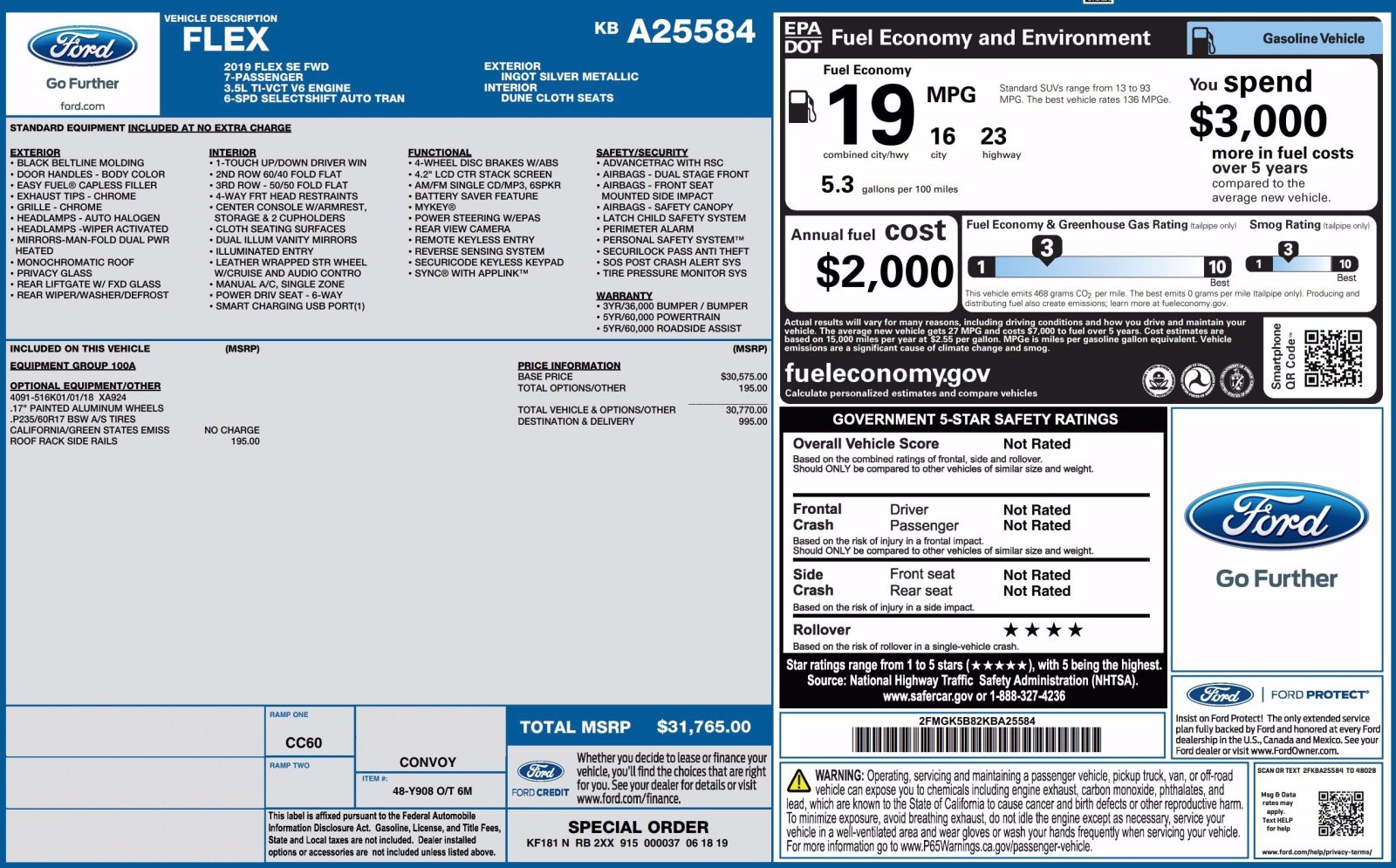 Used 2019 Ford Flex SE FWD image 3