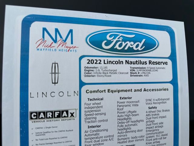 Used 2022 Lincoln Nautilus Reserve image 32