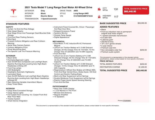 Used 2021 Tesla Model Y Long Range AWD/4WD image 3