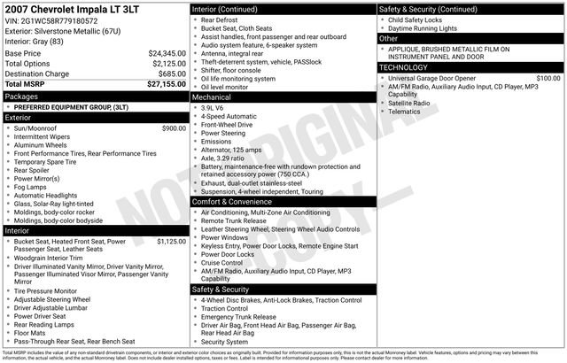 Used 2007 Chevrolet Impala LT FWD image 2