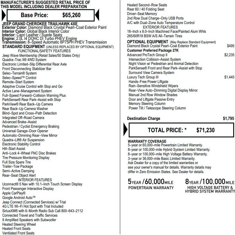 Used 2022 Jeep Grand Cherokee Trailhawk w/ Advanced Protech Group II image 2