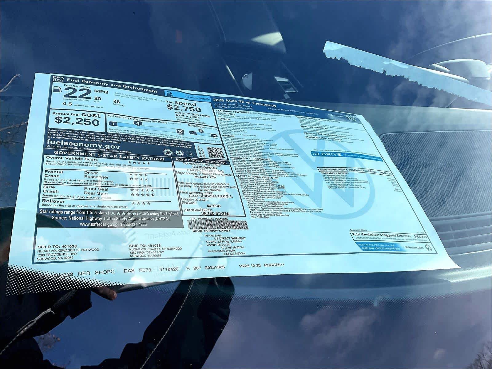 New 2026 Volkswagen Atlas SE AWD/4WD image 18
