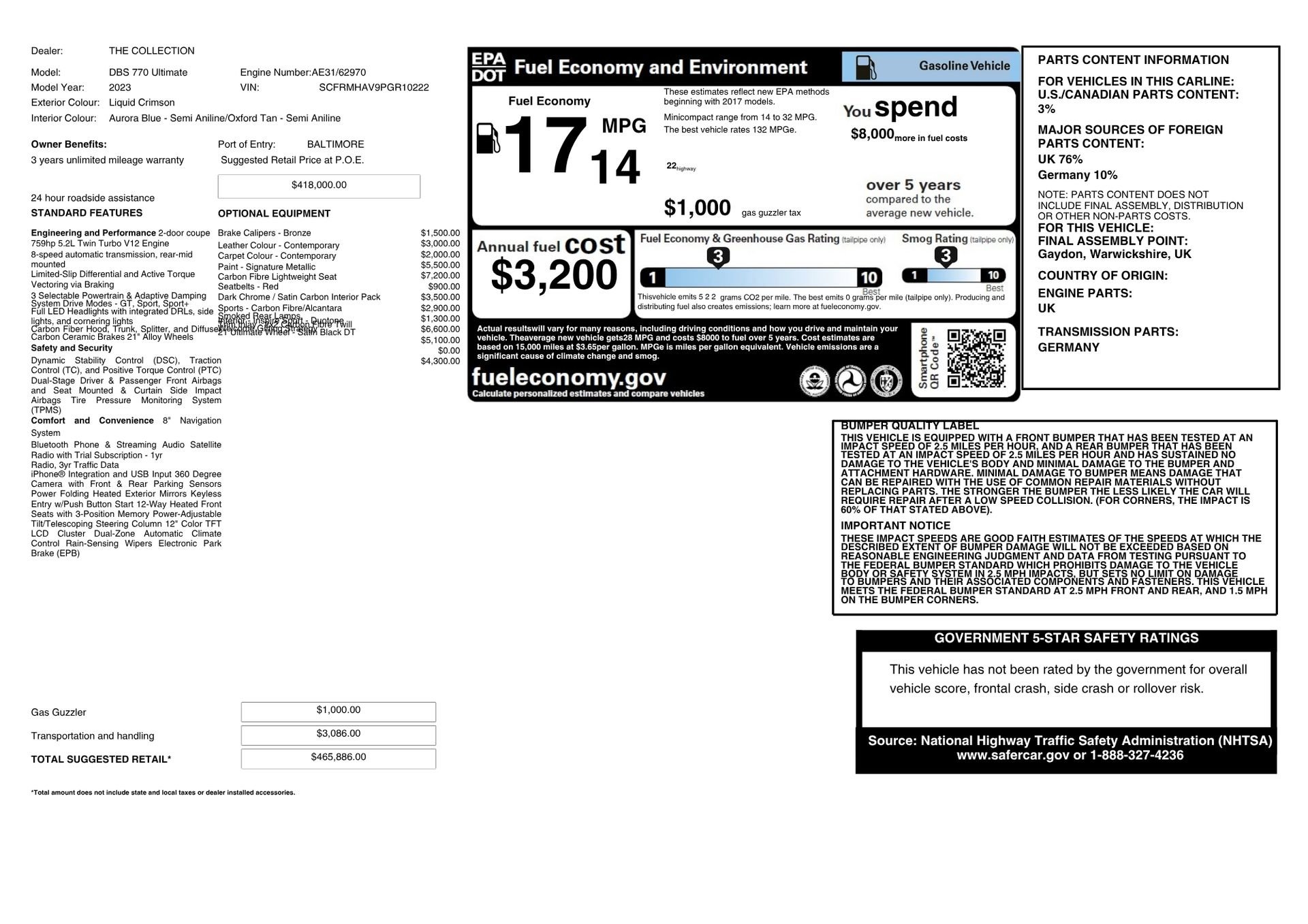 Used 2023 Aston Martin DBS Coupe image 85