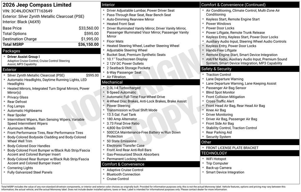 New 2026 Jeep Compass Limited AWD/4WD image 22