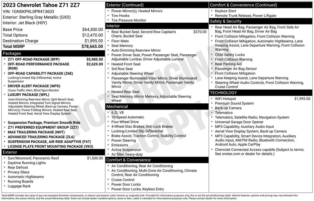 Used 2023 Chevrolet Tahoe Z71 w/ Z71 Off-Road Package AWD/4WD image 47