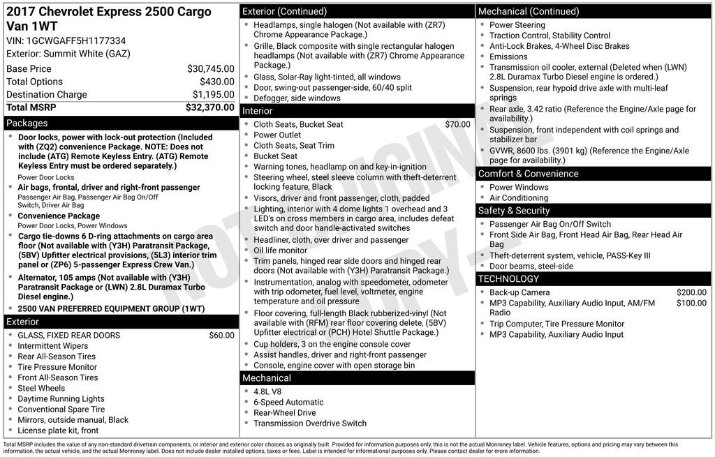 Used 2017 Chevrolet Express 2500 RWD image 37