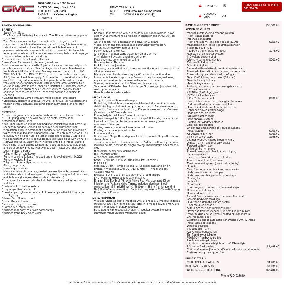 Used 2018 GMC Sierra 1500 Denali AWD/4WD image 2