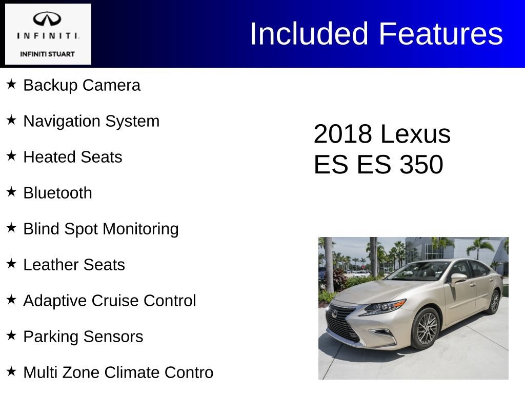 Used 2018 Lexus ES 350 w/ Luxury Package w/Wood Trim FWD image 2