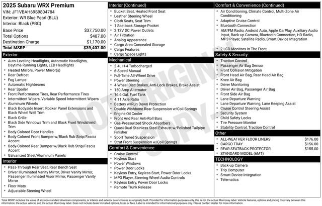 Used 2025 Subaru WRX Premium image 36