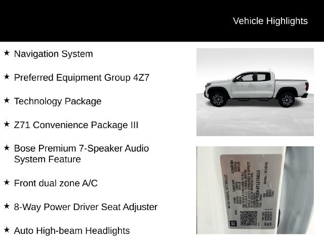 Certified 2026 Chevrolet Colorado Z71 w/ Technology Package AWD/4WD image 27