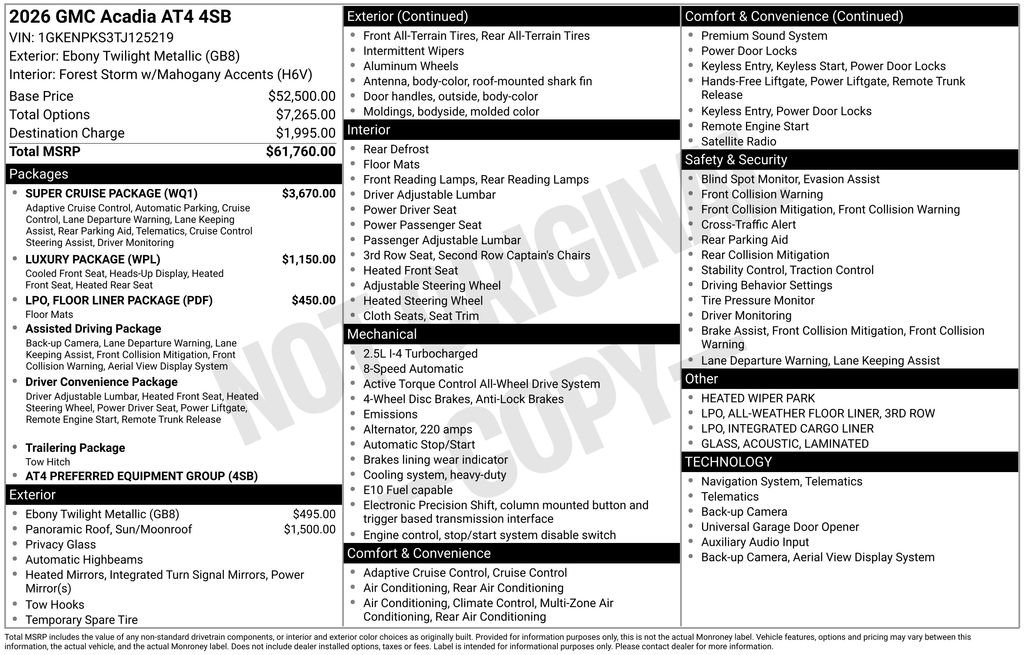 Used 2026 GMC Acadia AT4 w/ Super Cruise Package image 50