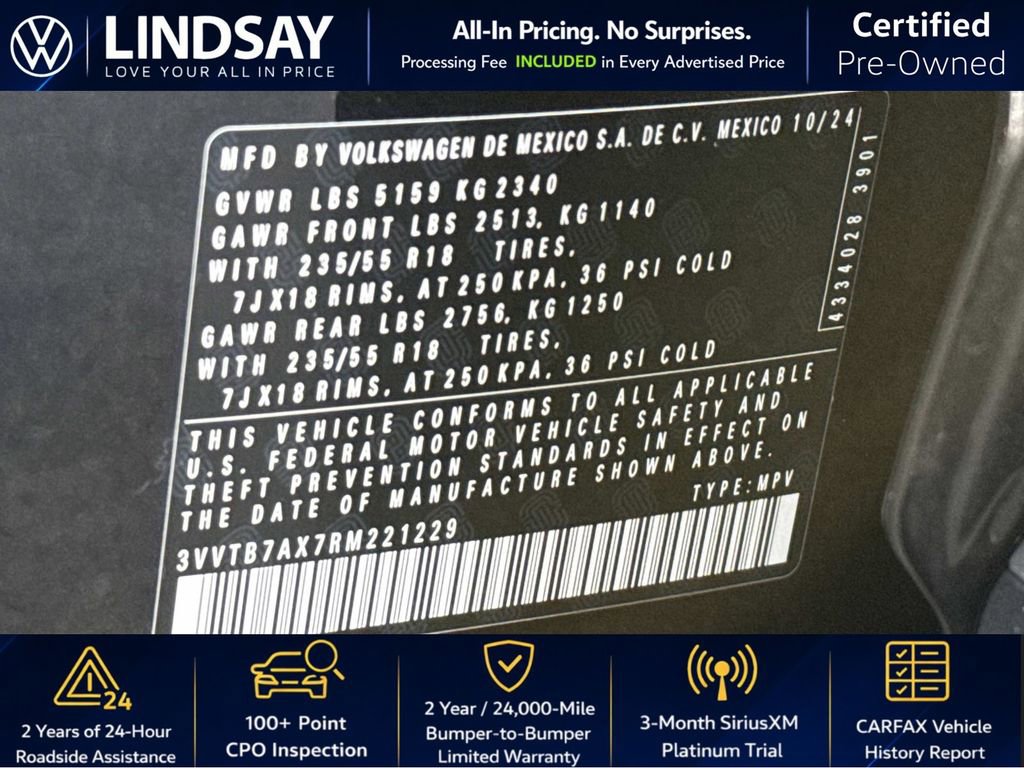 Used 2024 Volkswagen Tiguan Wolfsburg Edition image 27