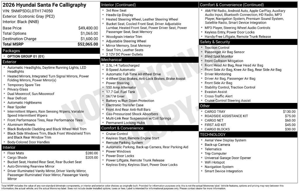 New 2026 Hyundai Santa Fe Calligraphy AWD/4WD image 4