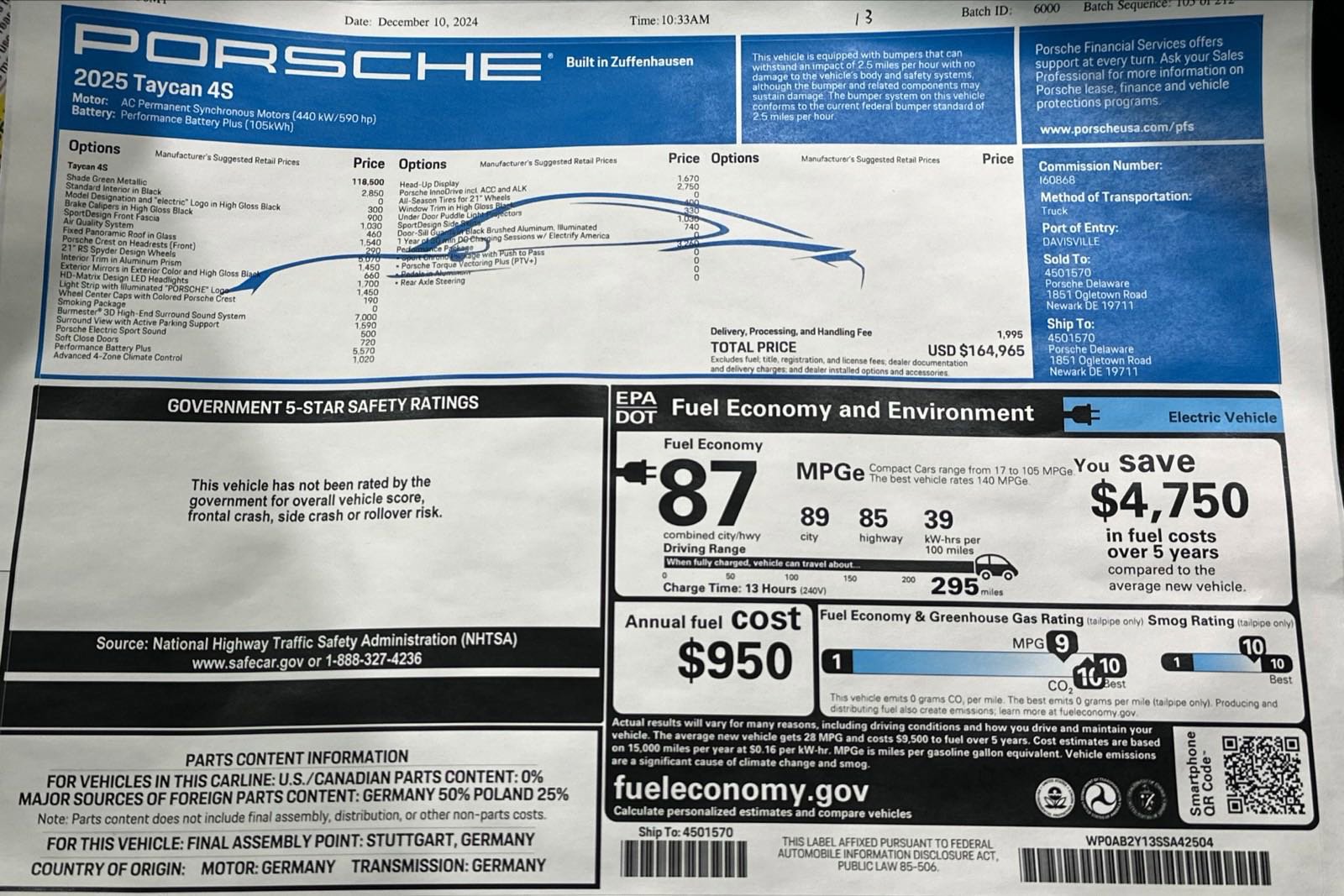 New 2025 Porsche Taycan 4S image 54