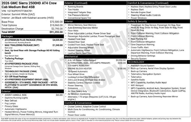 New 2026 GMC Sierra 2500 AT4 w/ AT4 Premium Plus Package AWD/4WD image 4