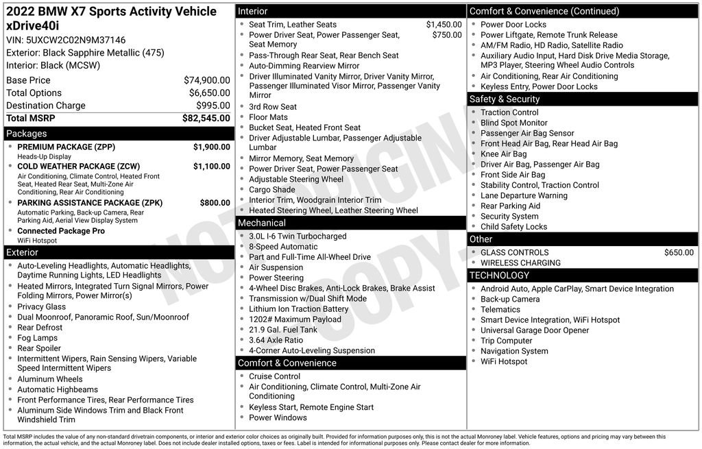 Used 2022 BMW X7 xDrive40i w/ Premium Package image 20