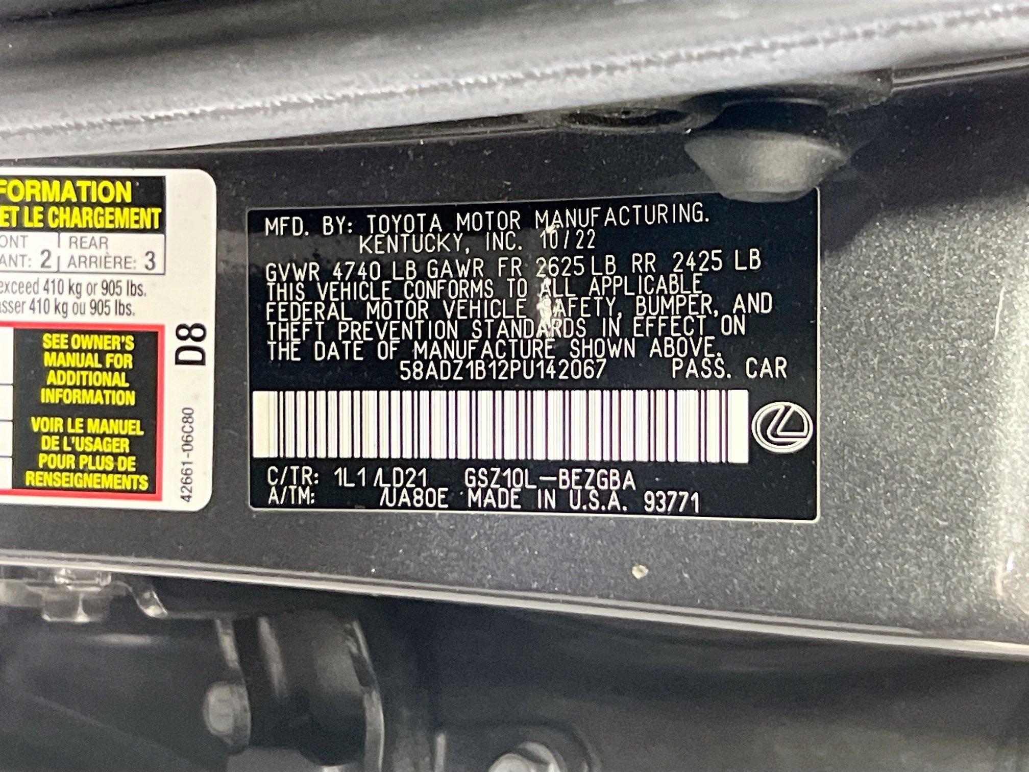 Used 2023 Lexus ES 350 w/ Premium Package image 30