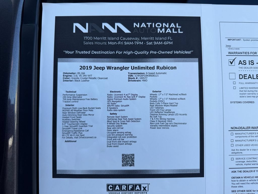 Used 2019 Jeep Wrangler Unlimited Rubicon AWD/4WD image 48