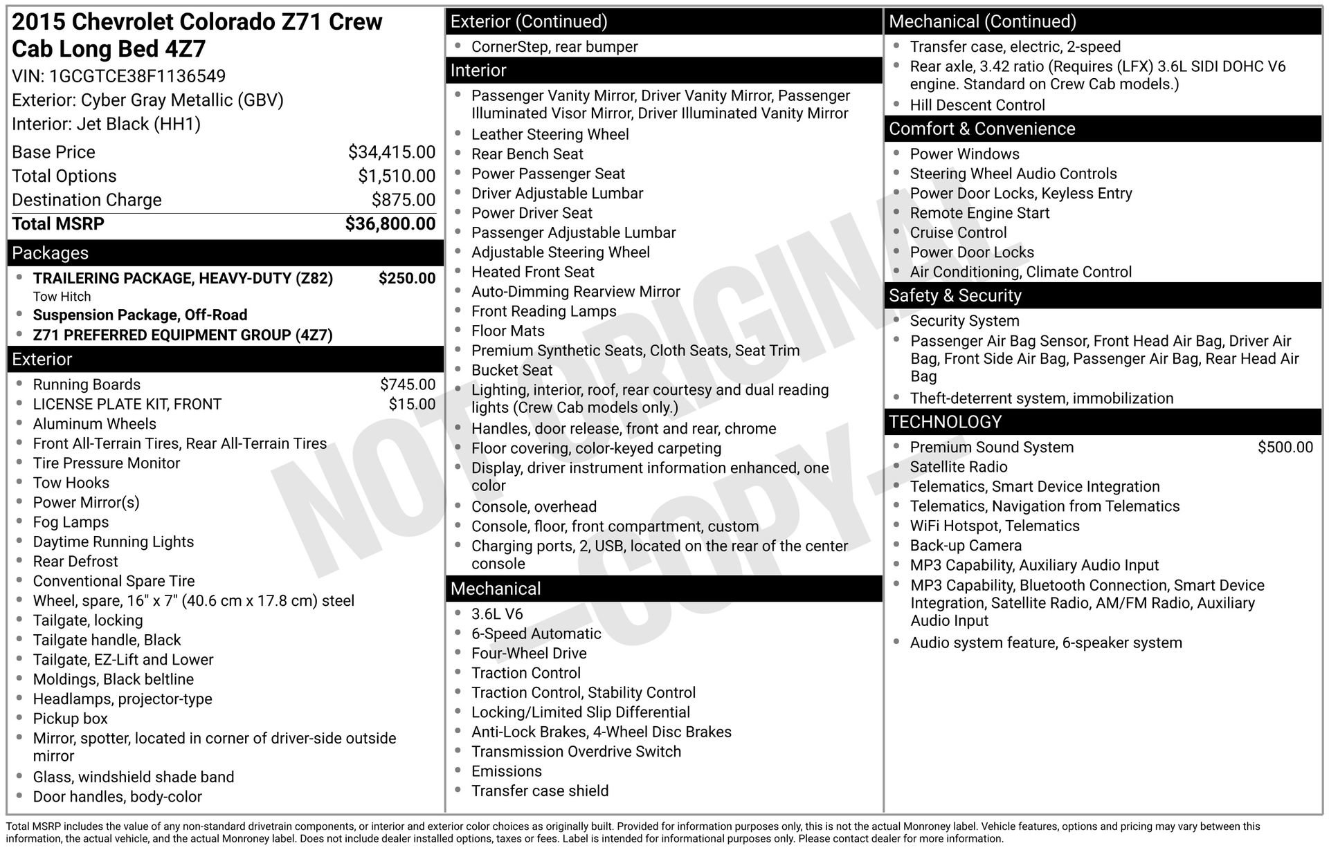 Used 2015 Chevrolet Colorado Z71 AWD/4WD image 4