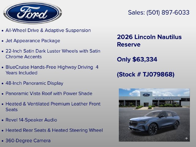 New 2026 Lincoln Nautilus Reserve w/ Jet Appearance Package AWD/4WD image 6