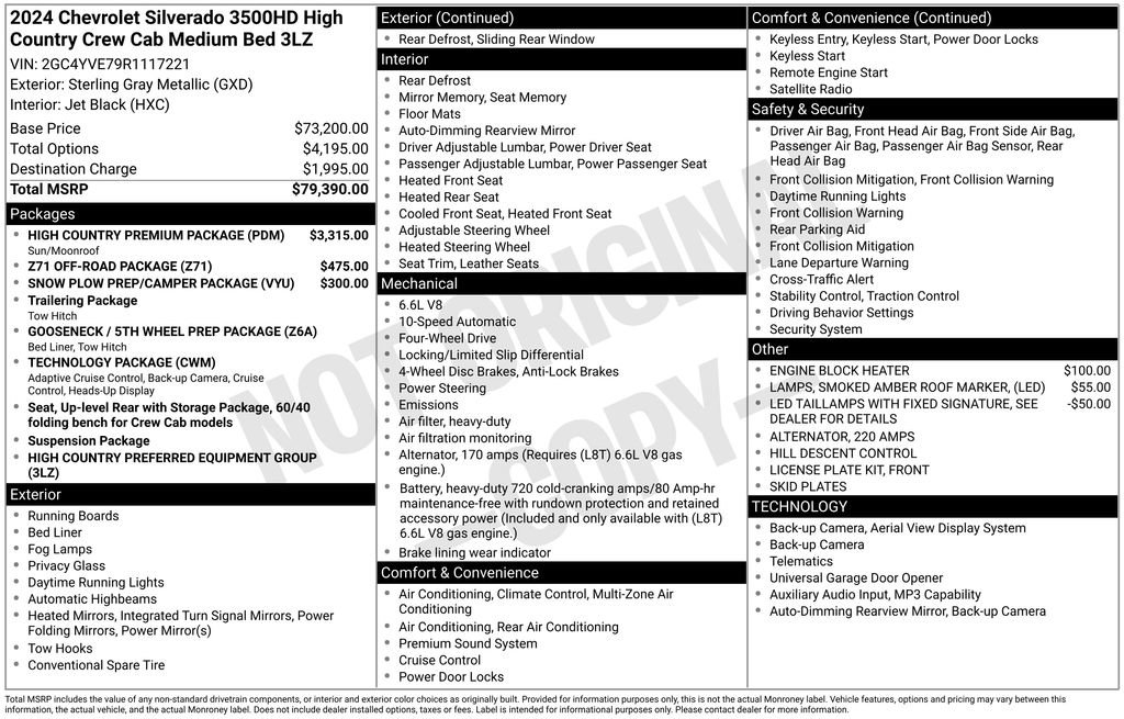 Certified 2024 Chevrolet Silverado 3500 High Country w/ High Country Premium Package AWD/4WD image 37