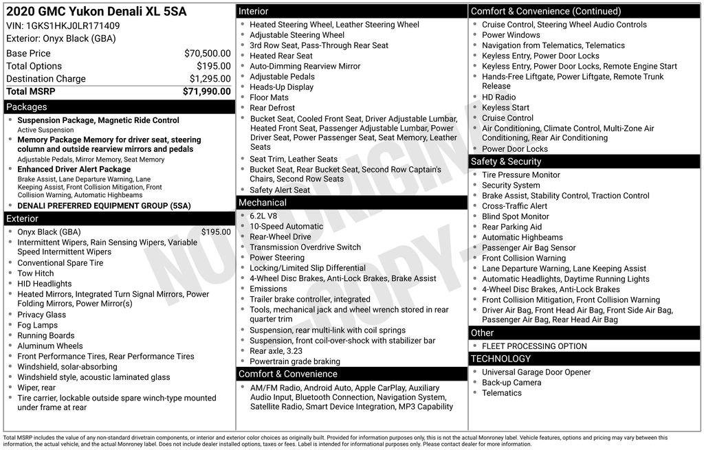 Used 2020 GMC Yukon XL Denali RWD image 4