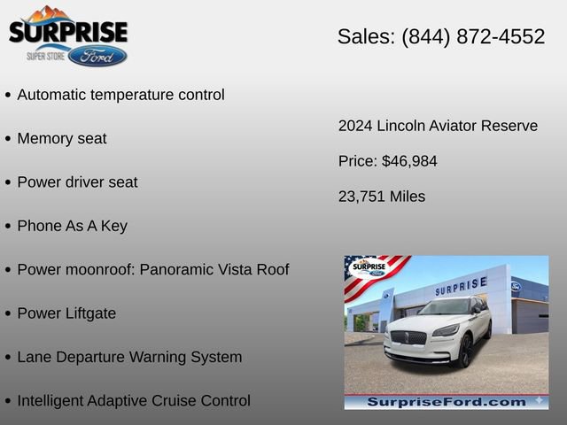 Used 2024 Lincoln Aviator Reserve w/ Equipment Group 201A RWD image 17