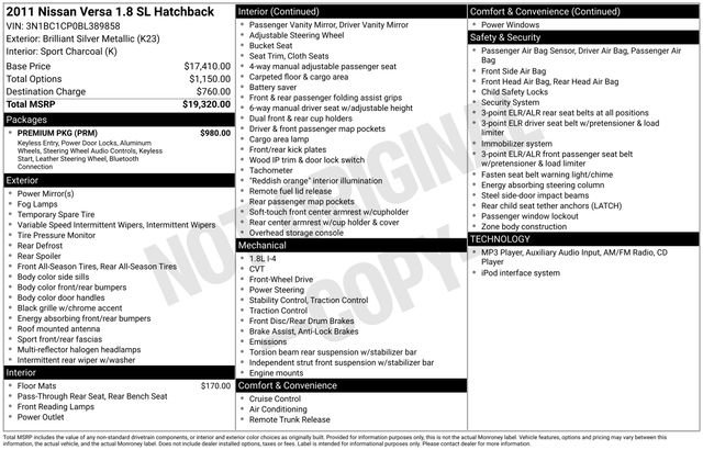 Used 2011 Nissan Versa Hatchback w/ Premium Pkg FWD image 13