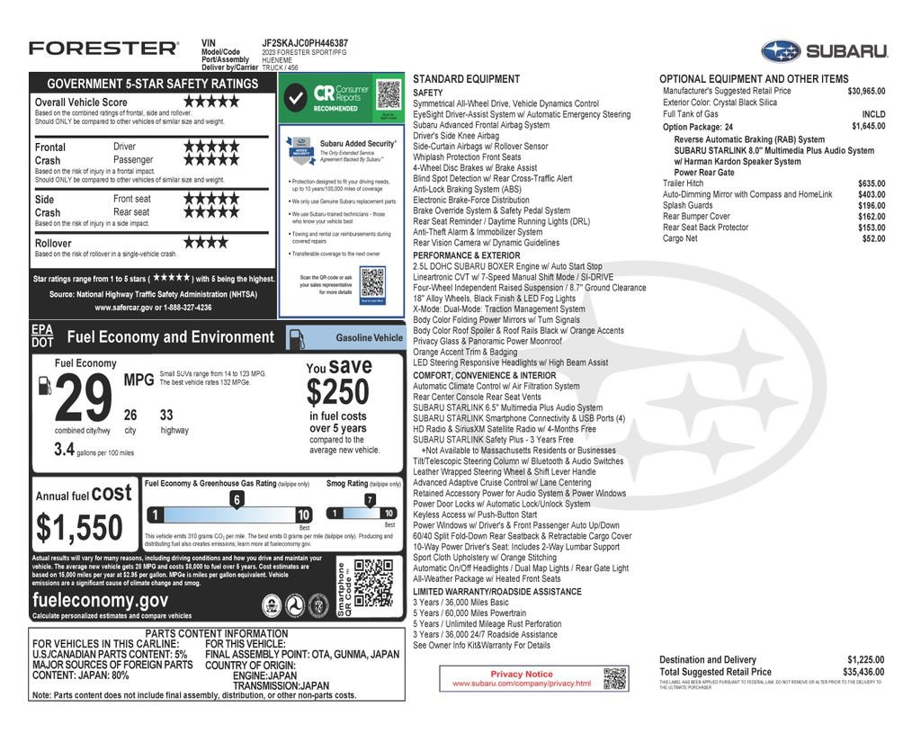 Used 2023 Subaru Forester Sport image 2