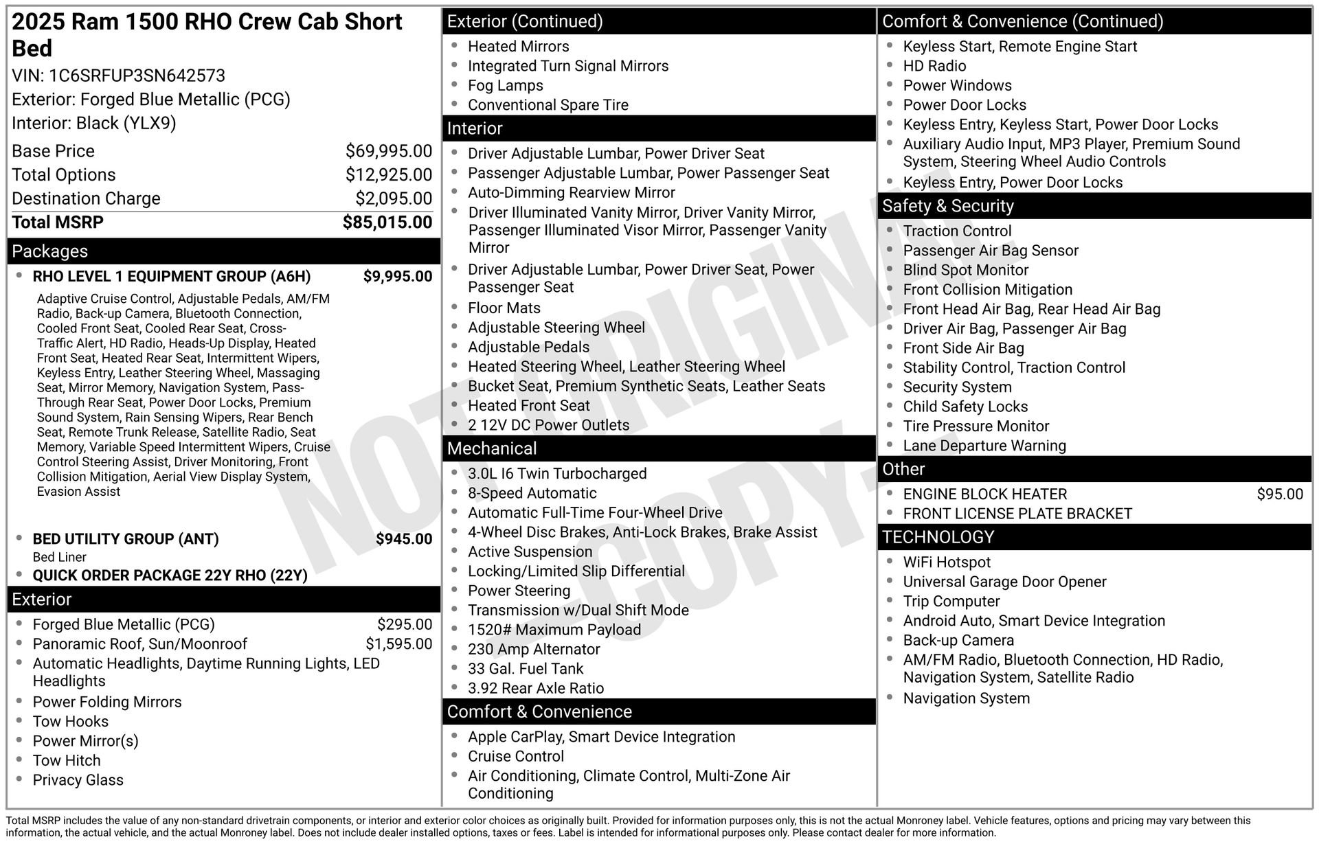 Used 2025 RAM 1500 RHO w/ RHO Level 1 Equipment Group AWD/4WD image 3