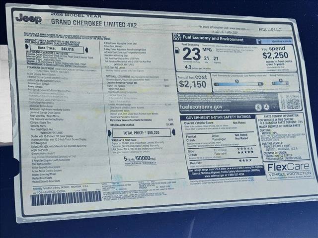 New 2026 Jeep Grand Cherokee Limited w/ Limited Altitude Package RWD image 17