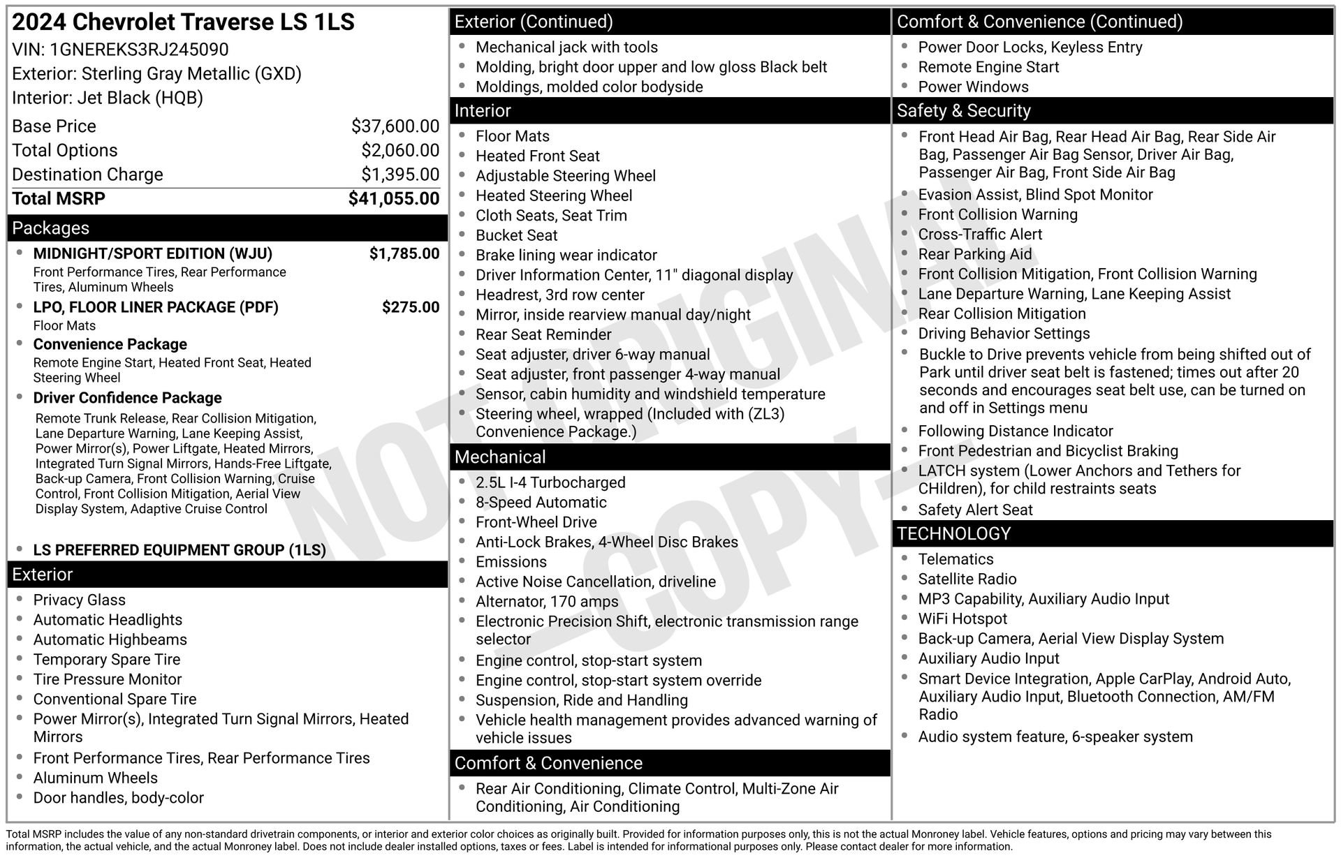 Used 2024 Chevrolet Traverse LS w/ Midnight/Sport Edition FWD image 46