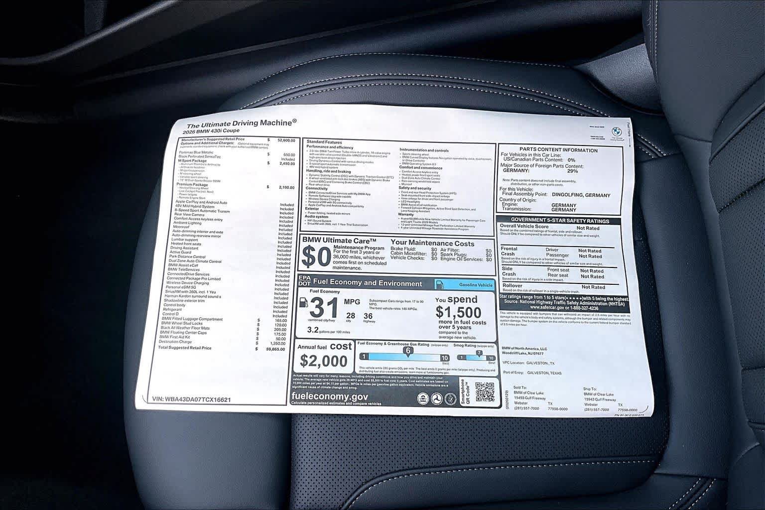New 2026 BMW 430i Coupe w/ M Sport Package RWD image 19