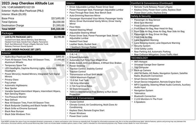 Used 2023 Jeep Cherokee Altitude Lux w/ Lux Elite Package AWD/4WD image 16