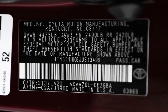 Used 2018 Toyota Camry XLE FWD image 52