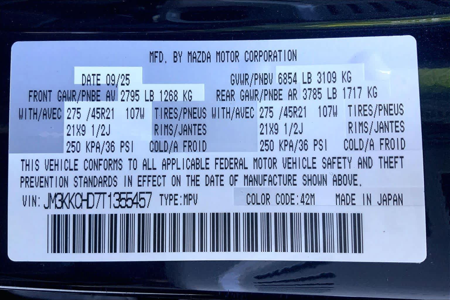 Certified 2026 MAZDA CX-90 3.3 Turbo w/ Premium Sport Pkg AWD/4WD image 34