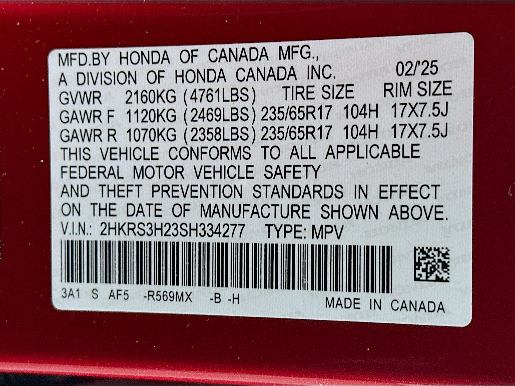Used 2025 Honda CR-V LX image 12