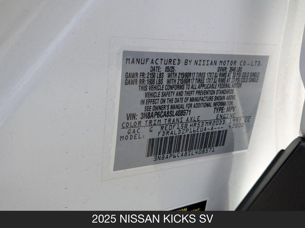 Used 2025 Nissan Kicks SV FWD image 24