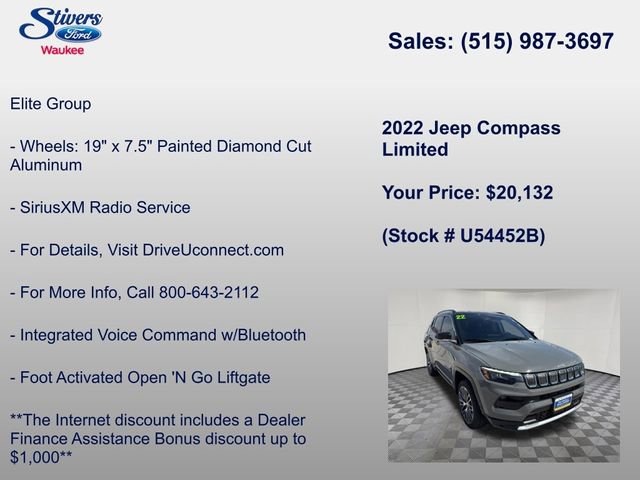 Used 2022 Jeep Compass Limited w/ Elite Group AWD/4WD image 34