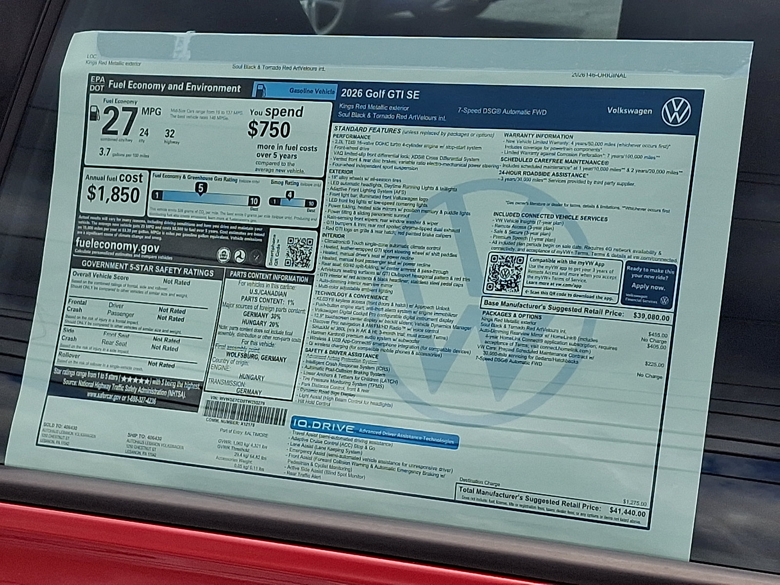 New 2026 Volkswagen GTI SE FWD image 12