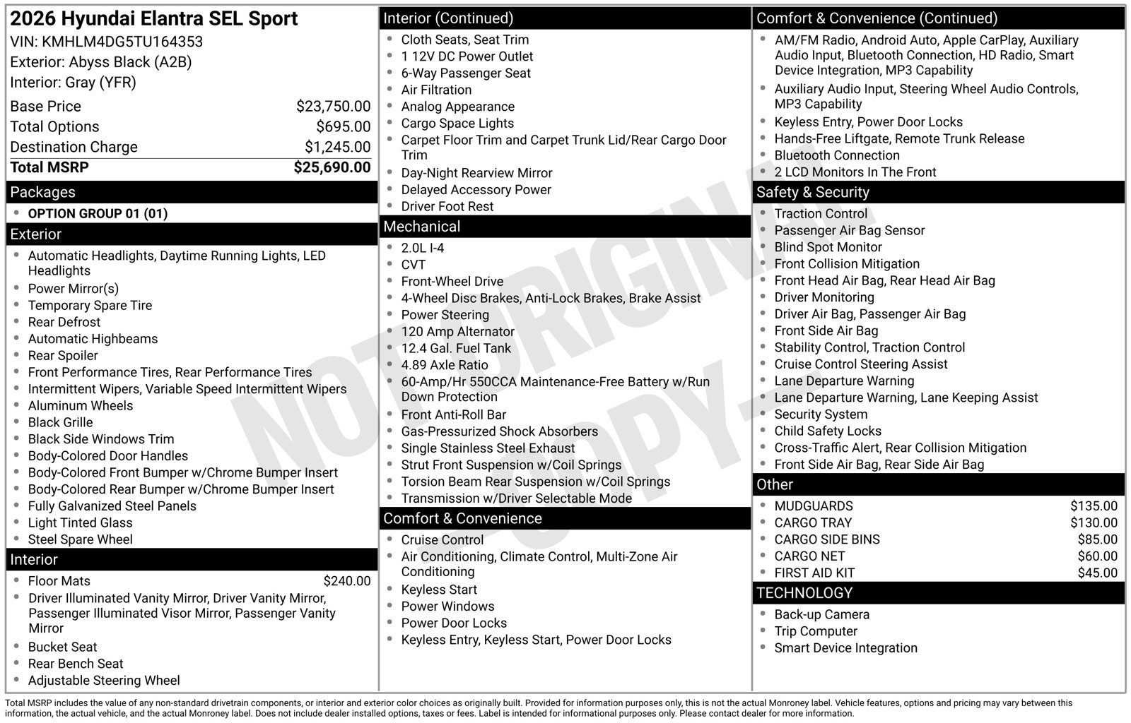 New 2026 Hyundai Elantra Sport FWD image 4
