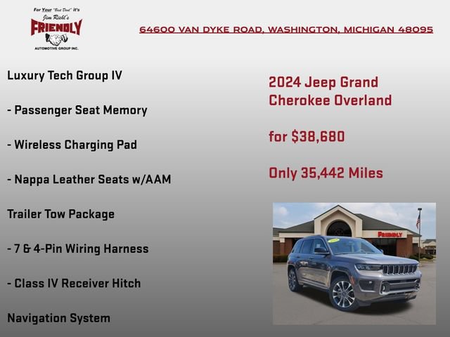 Used 2024 Jeep Grand Cherokee Overland w/ Luxury Tech Group IV AWD/4WD image 10