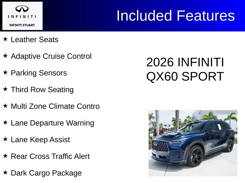 Certified 2026 INFINITI QX60 Sport w/ Dark Cargo Package AWD/4WD image 4