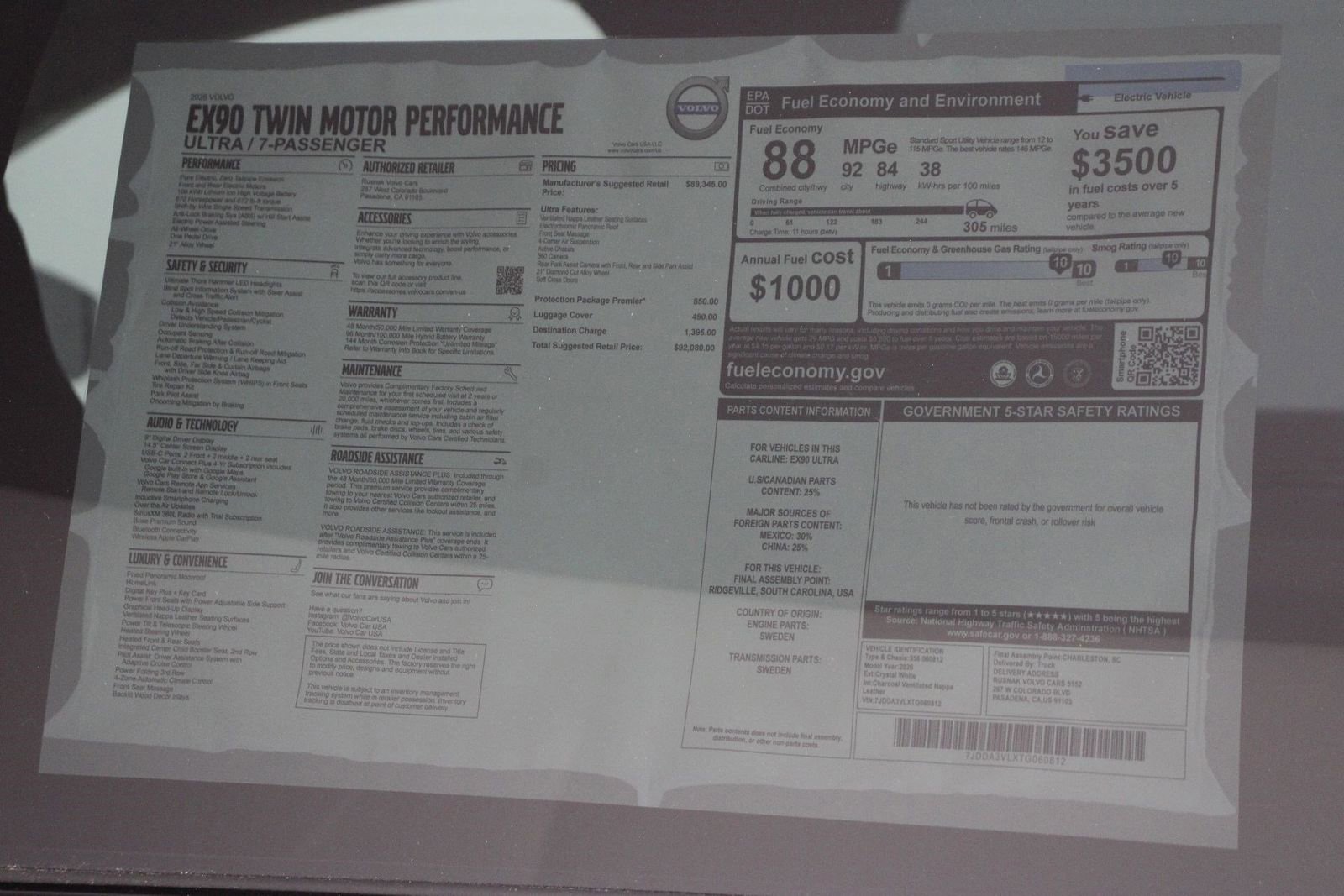 New 2026 Volvo EX90 Ultra AWD/4WD image 17