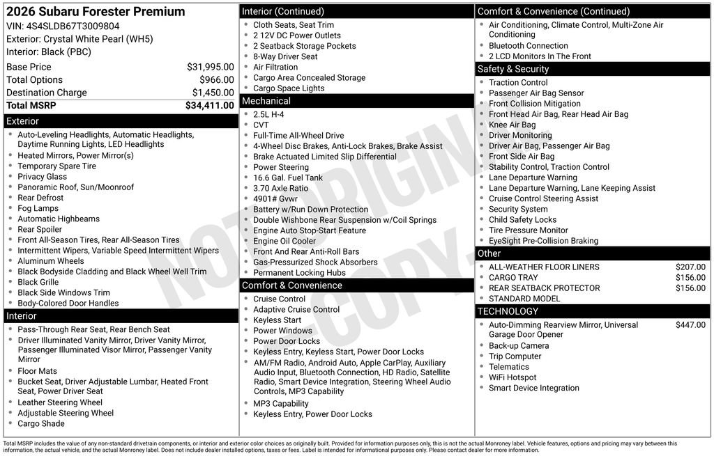 Certified 2026 Subaru Forester Premium AWD/4WD image 46