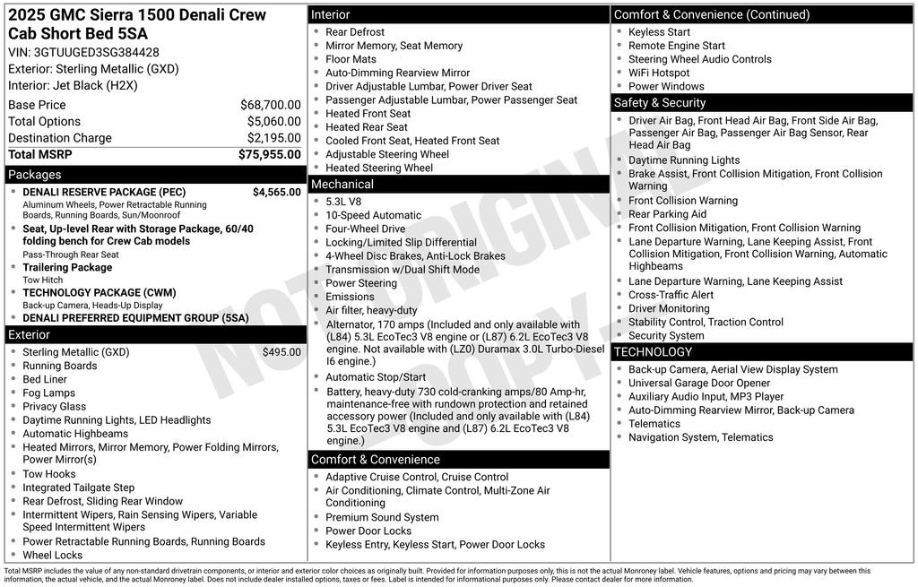 New 2025 GMC Sierra 1500 Denali w/ Denali Reserve Package image 58