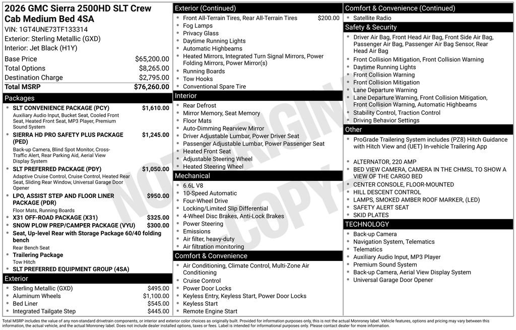 New 2026 GMC Sierra 2500 SLT w/ SLT Convenience Package image 2