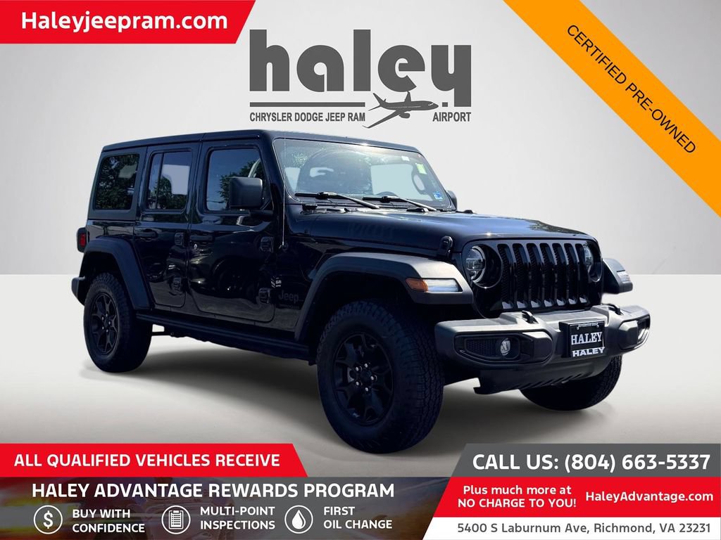 Certified 2022 Jeep Wrangler Unlimited Sport AWD/4WD image 1
